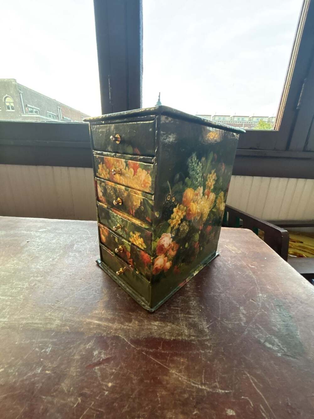 Vintage Classic Elegant Floral Decoupage Jewelry Box
